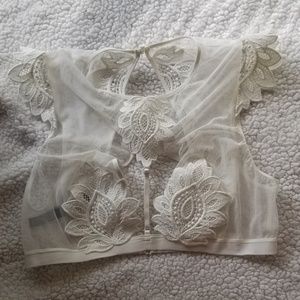 VS White Applique Bralette